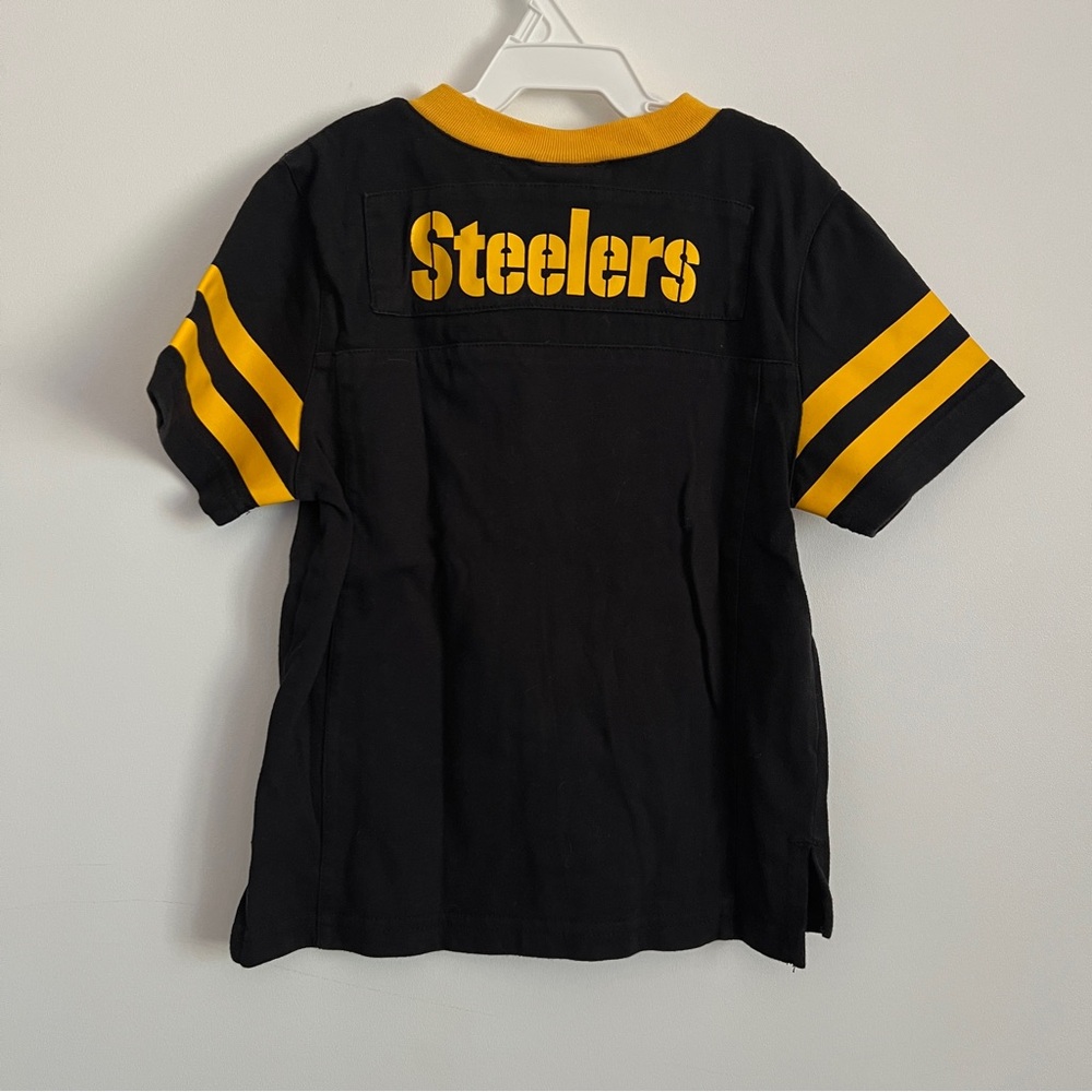 NFL Team Apparel Steelers Black and Yellow Kids Shirt-Size 4T - Picture 3 of 5